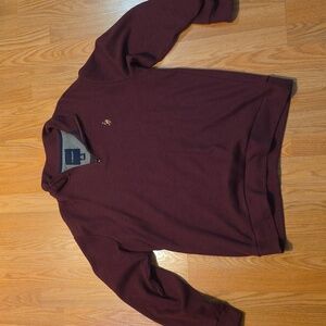 Men's Burgundy Polo Sweater